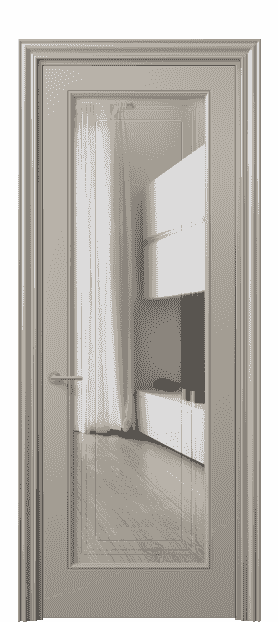 Дверь межкомнатная 8400 МБСК Прозрачное стекло с гравировкой Mascot. Цвет Матовый бисквитный. Материал Гладкая эмаль. Коллекция Mascot. Картинка.
