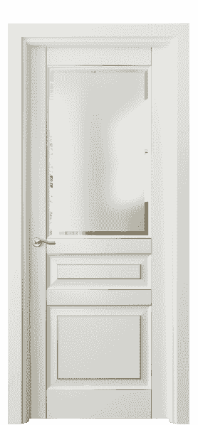 Дверь межкомнатная 0710 БЖМП САТ-Ф. Цвет Бук жемчужный с позолотой. Материал  Массив бука эмаль с патиной. Коллекция Lignum. Картинка.