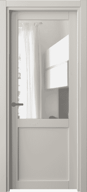 Дверь межкомнатная 2122 СТСС Прозрачное стекло. Цвет Софт-тач светло-серый. Материал Полипропилен. Коллекция Neo. Картинка.