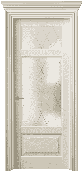 Дверь межкомнатная 6222 БМЦ Сатинированное стекло кристаллайз. Цвет Бук марципановый. Материал Массив бука эмаль. Коллекция Royal. Картинка.