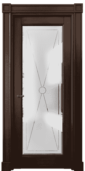 Дверь межкомнатная 6300 БТП Сатинированное стекло с гравировкой и фацетом. Цвет Бук тёмный с патиной. Материал Массив бука с патиной. Коллекция Toscana Litera. Картинка.