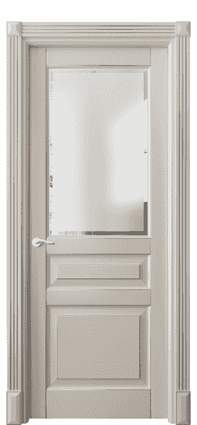 Дверь межкомнатная 0710 БСБЖС САТ-Ф. Цвет Бук светло-бежевый серебряный антик. Материал  Массив бука эмаль с патиной. Коллекция Lignum. Картинка.