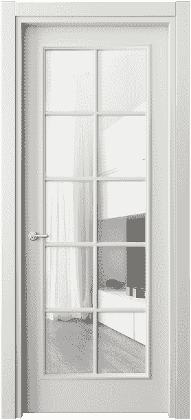 Дверь межкомнатная 8102 МСР Прозрачное стекло. Цвет Матовый серый. Материал Гладкая эмаль. Коллекция Paris. Картинка.