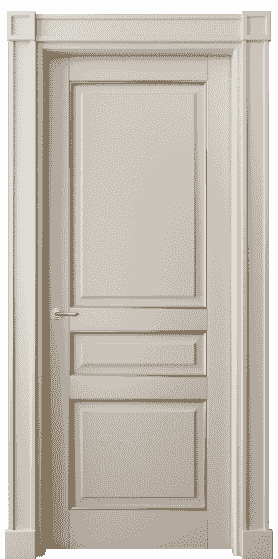 Дверь межкомнатная 6305 БСБЖП. Цвет Бук светло-бежевый с позолотой. Материал  Массив бука эмаль с патиной. Коллекция Toscana Plano. Картинка.