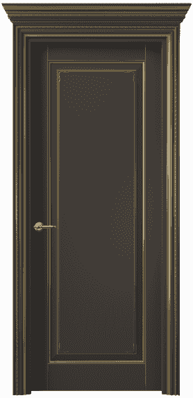 Дверь межкомнатная 6201 БАНП. Цвет Бук антрацит с позолотой. Материал  Массив бука эмаль с патиной. Коллекция Royal. Картинка.