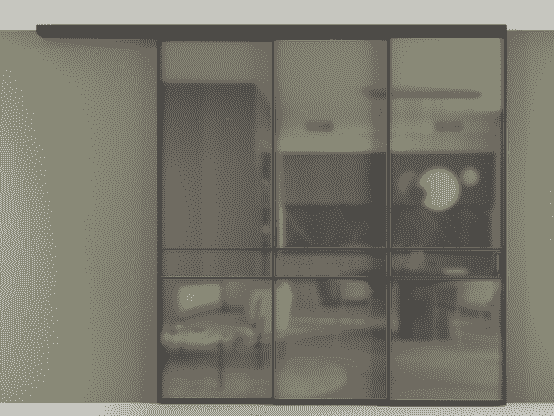 Дверь межкомнатная pv3_02 Серый сатин матовое ЧЕР. Цвет Алюминий Черный. Материал Алюминий. Коллекция Перегородка вдоль стены на потолок телескопик синхро 3. Картинка.