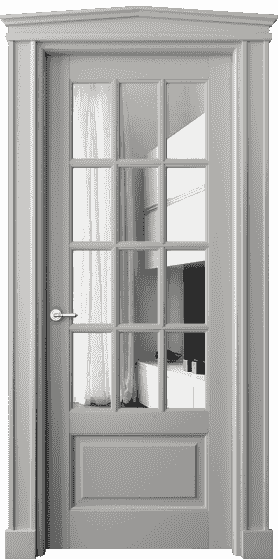 Дверь межкомнатная 6313 БНСР Зеркало. Цвет Бук нейтральный серый. Материал Массив бука эмаль. Коллекция Toscana Grigliato. Картинка.