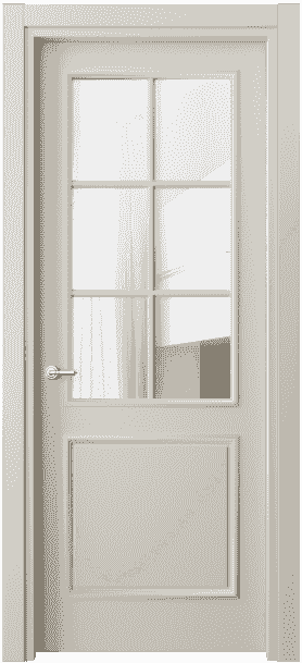 Дверь межкомнатная 8122 МОС Прозрачное стекло. Цвет Матовый облачно-серый. Материал Гладкая эмаль. Коллекция Paris. Картинка.