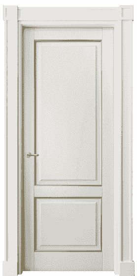 Дверь межкомнатная 6303 БСРП. Цвет Бук серый с позолотой. Материал  Массив бука эмаль с патиной. Коллекция Toscana Plano. Картинка.