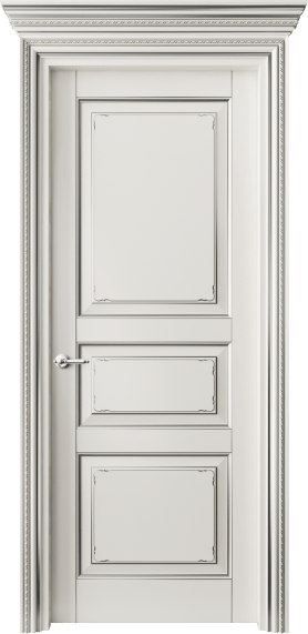 Дверь межкомнатная 6231 БЖМС. Цвет Бук жемчуг с серебром. Материал  Массив бука эмаль с патиной. Коллекция Royal. Картинка.