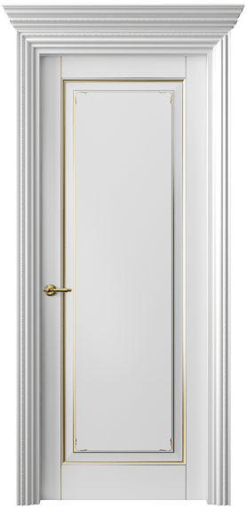 Дверь межкомнатная 6201 ББЛП. Цвет Бук белоснежный с позолотой. Материал  Массив бука эмаль с патиной. Коллекция Royal. Картинка.