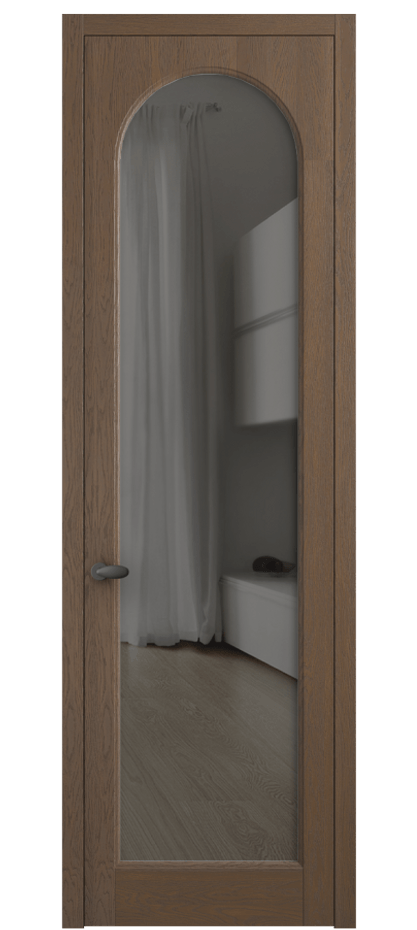 Межкомнатная дверь Палаццо 6804 Дуб туманный матовый Прозрачное серое стекло, триплекс Цена 8200 Br | Volhovec