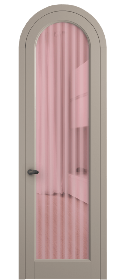 Межкомнатная дверь Palazzo 6814 Матовый бисквитный Рифлёное розовое стекло "Дюна", триплекс, 8 мм Цена 6600 Br | Volhovec