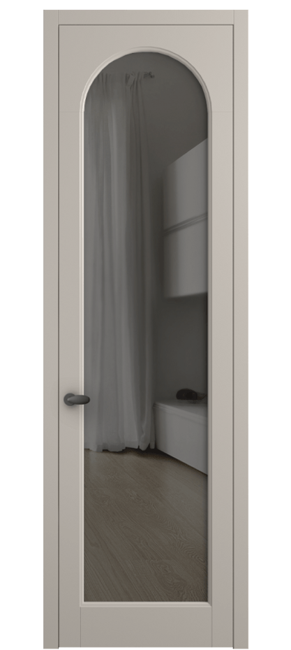 Межкомнатная дверь Palazzo 6804 Матовый светло-бежевый Прозрачное серое стекло, триплекс Цена 5200 Br | Volhovec