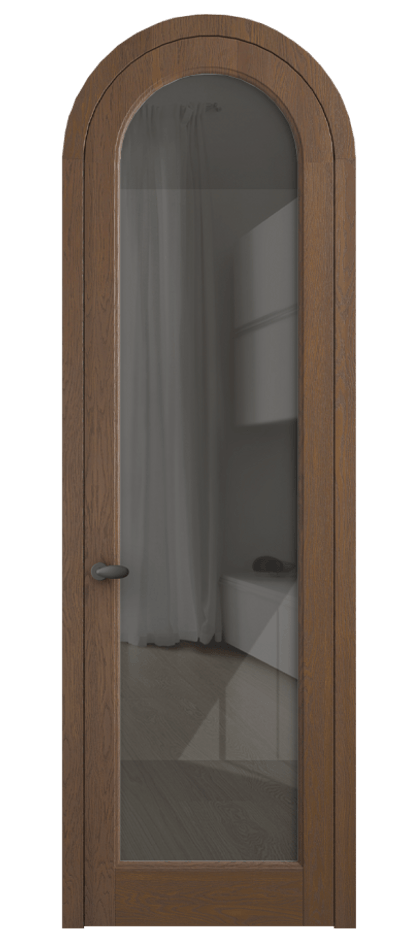 Межкомнатная дверь Palazzo 6814 Дуб каштановый матовый Рефлективное серое стекло "Stopsol", калёное Цена 11500 Br | Volhovec