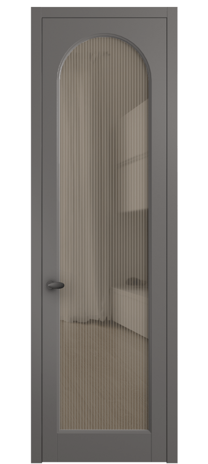 Межкомнатная дверь Palazzo 6804 Матовый классический серый Рифлёное бронзовое стекло "Moru", триплекс Цена 5600 Br | Volhovec
