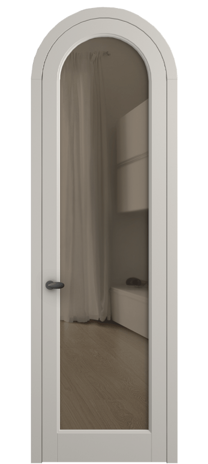 Межкомнатная дверь Палаццо 6814 Матовый облачно-серый Прозрачное бронзовое стекло, триплекс Цена 6700 Br | Volhovec