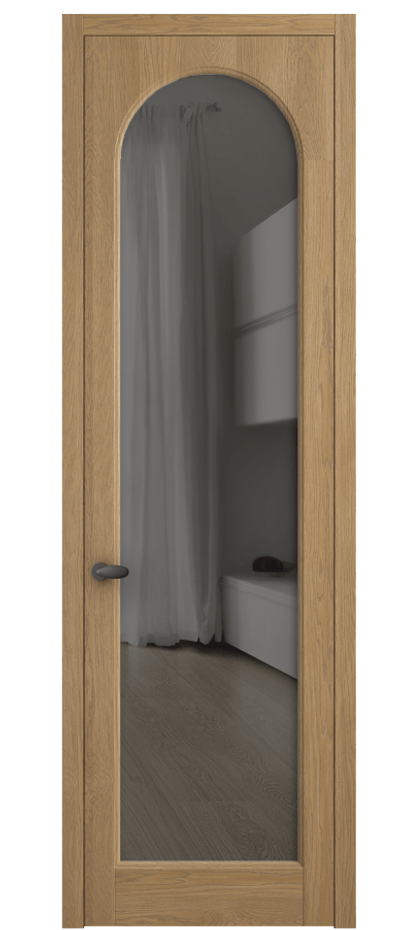 Межкомнатная дверь Палаццо 6804 Дуб пшеничный матовый Прозрачное серое стекло, триплекс Цена 7900 Br | Volhovec