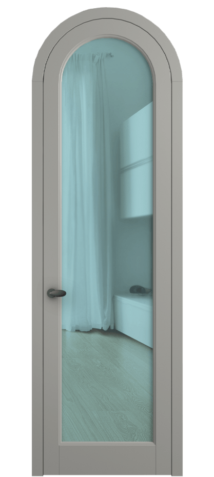 Межкомнатная дверь Palazzo 6814 Матовый нейтральный серый Прозрачное голубое стекло, триплекс Цена 6700 Br | Volhovec