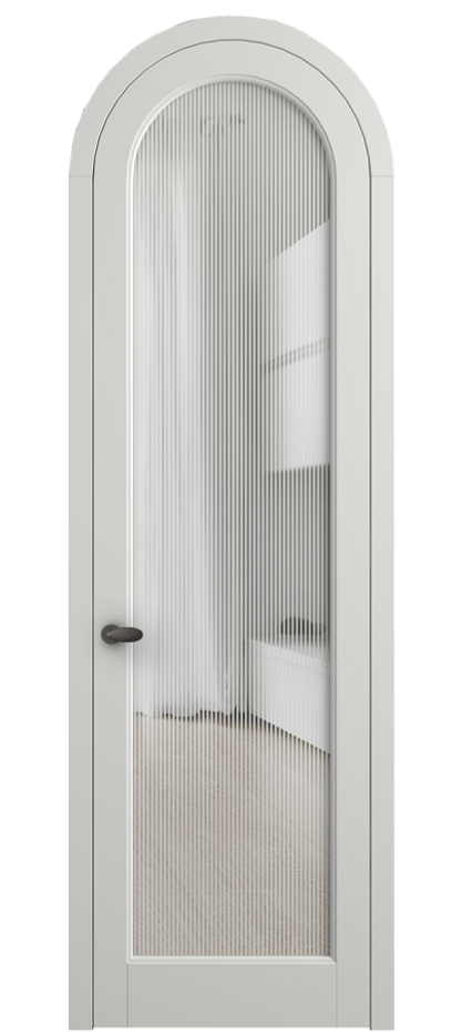 Межкомнатная дверь Palazzo 6814 Матовый светло-серый Рифлёное стекло "Дюна", триплекс Цена 7000 Br | Volhovec
