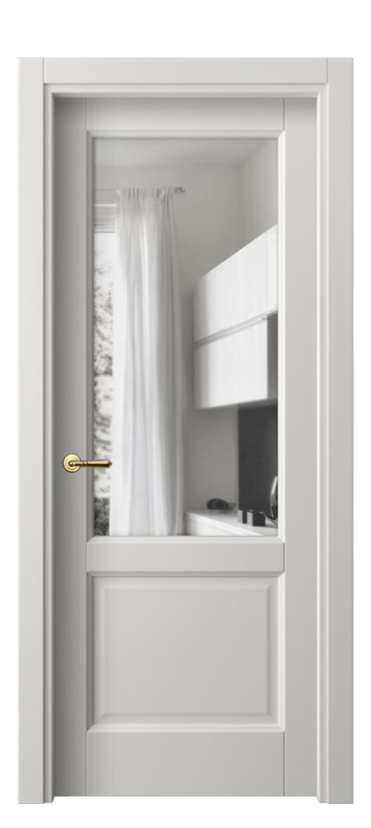 Межкомнатная дверь Galant 1422 Матовый серый Прозрачное стекло, 4 мм Цена 2100 Br | Volhovec