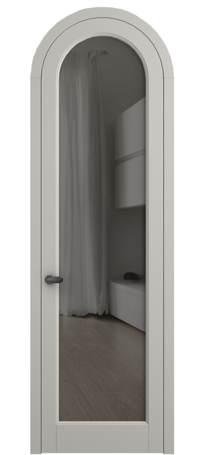 Межкомнатная дверь Палаццо 6814 Матовый тёплый серый Прозрачное серое стекло, триплекс Цена 6700 Br | Volhovec