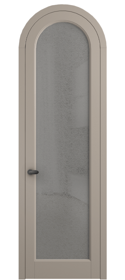 Межкомнатная дверь Palazzo 6814 Матовый бисквитный Фактурное серое стекло "Лёд", триплекс Цена 7000 Br | Volhovec