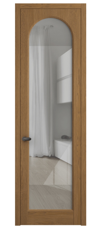 Межкомнатная дверь Palazzo 6804 Дуб пряный матовый Рефлективное прозрачное стекло "Stopsol", калёное Цена 8400 Br | Volhovec