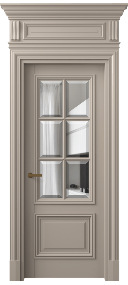 Межкомнатная дверь Антик 7312 Матовый бисквитный Прозрачное стекло с фацетом Цена 9720 Br | Volhovec