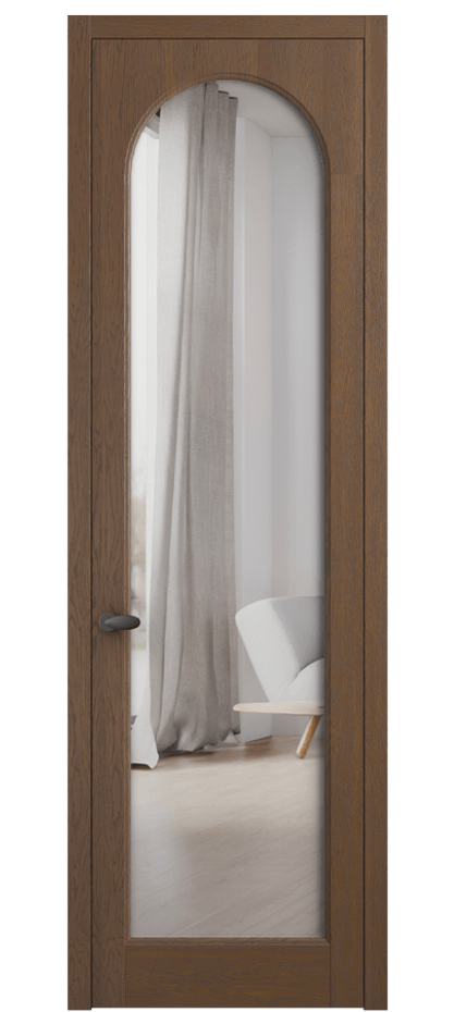 Межкомнатная дверь Палаццо 6804 Дуб каштановый матовый Двустороннее зеркало, триплекс Цена 8000 Br | Volhovec
