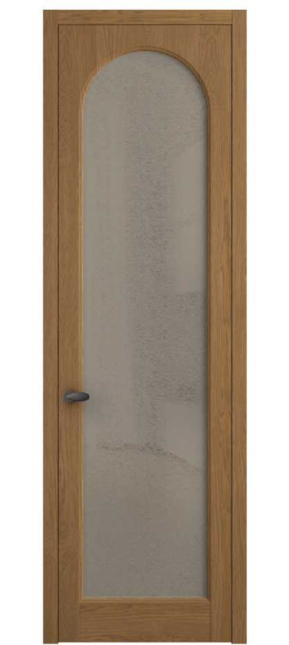 Межкомнатная дверь Палаццо 6804 Дуб пряный матовый Фактурное бронзовое стекло "Лёд", триплекс Цена 8200 Br | Volhovec