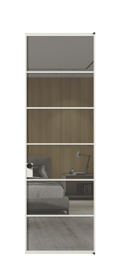 Алюминиевая дверь АЛПЛ040.04 Алюминий серый Рефлективное серое стекло "Стопсол", калёное Цена 8420  | Volhovec