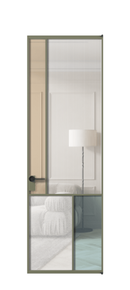 Межкомнатная дверь Mosaic АЛПЛ041.20 Алюминий оливковый тёмный Комбинация стекол Группы 1 и Группы 3 Цена 9190 Br | Volhovec