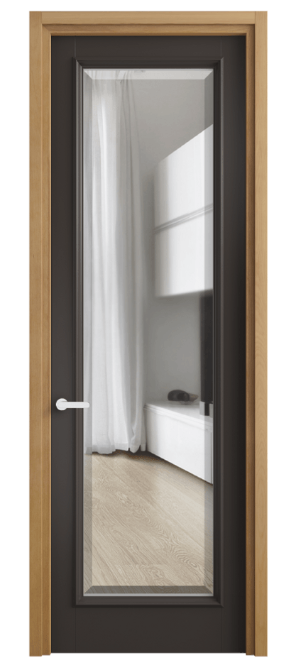 Межкомнатная дверь Шарм 6702 Матовый антрацит Прозрачное стекло с фацетом Цена 5600 Br | Volhovec