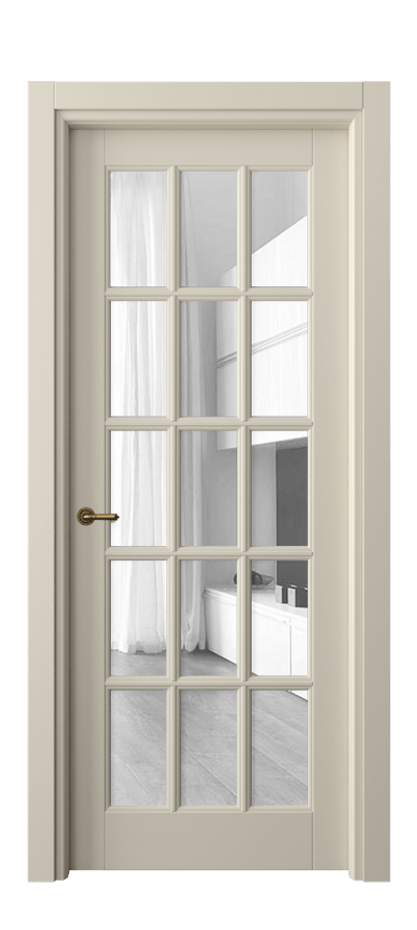 Межкомнатная дверь Toscana Grigliato 6311 Бук бежево-серый Прозрачное стекло Цена 6110 Br | Volhovec