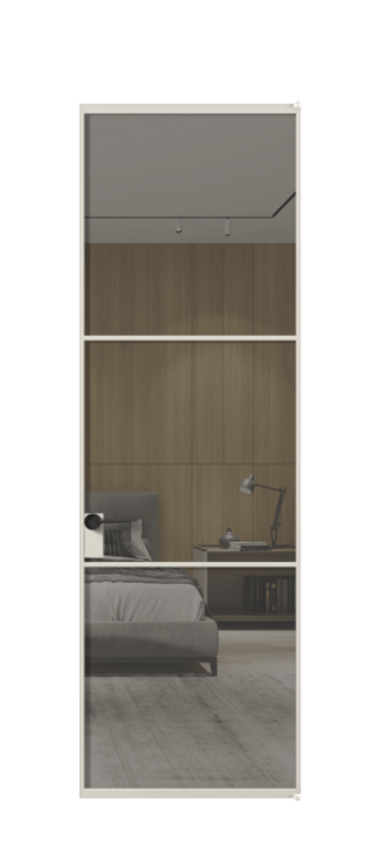 Алюминиевая дверь АЛПЛ040.03 Алюминий облачно-серый Рефлективное серое стекло "Stopsol", калёное Цена 8110  | Volhovec