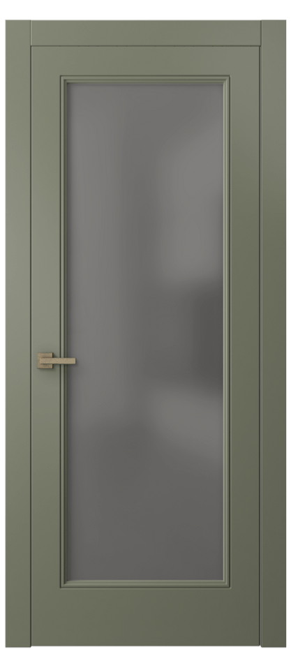 Межкомнатная дверь Линия 8300 Матовый оливковый тёмный Сатинированное серое стекло, триплекс Цена 4030 Br | Volhovec
