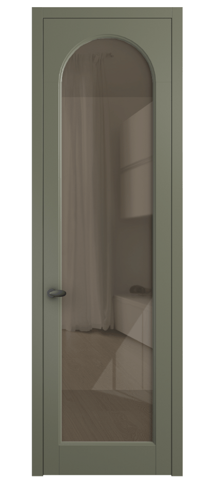 Межкомнатная дверь Palazzo 6804 Матовый оливковый тёмный Рефлективное бронзовое стекло "Stopsol", калёное Цена 5600 Br | Volhovec