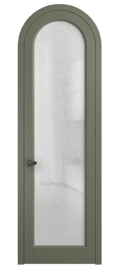 Межкомнатная дверь Palazzo 6814 Матовый оливковый тёмный Фактурное стекло "Лёд", триплекс Цена 7000 Br | Volhovec