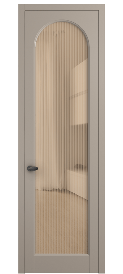 Межкомнатная дверь Палаццо 6804 Матовый бисквитный Рифлёное оранжевое стекло "Moru", триплекс Цена 5600 Br | Volhovec