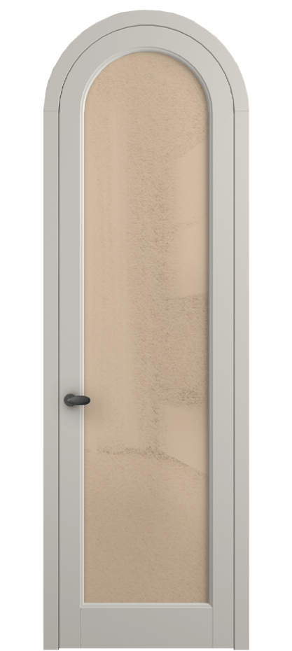 Межкомнатная дверь Palazzo 6814 Матовый облачно-серый Фактурное оранжевое стекло "Лёд", триплекс Цена 7000 Br | Volhovec