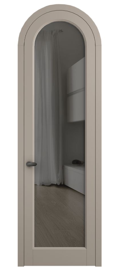 Межкомнатная дверь Палаццо 6814 Матовый бисквитный Прозрачное серое стекло, триплекс Цена 6700 Br | Volhovec