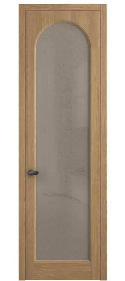 Межкомнатная дверь Палаццо 6804 Дуб пшеничный матовый Фактурное бронзовое стекло "Лёд", триплекс Цена 8200 Br | Volhovec