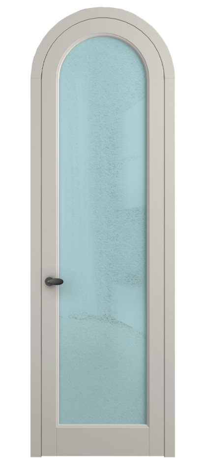 Межкомнатная дверь Palazzo 6814 Матовый облачно-серый Фактурное голубое стекло "Лёд", триплекс Цена 7000 Br | Volhovec