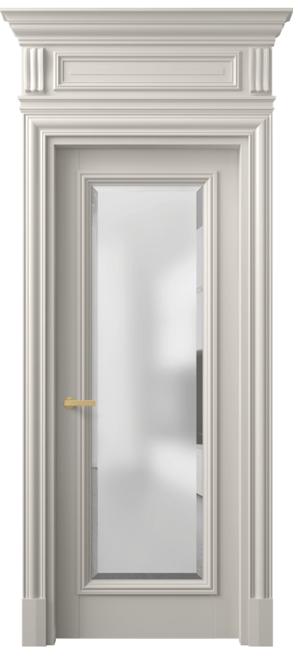 Межкомнатная дверь Антик 7300 Матовый облачно-серый Сатинированное стекло с фацетом Цена 8680 Br | Volhovec