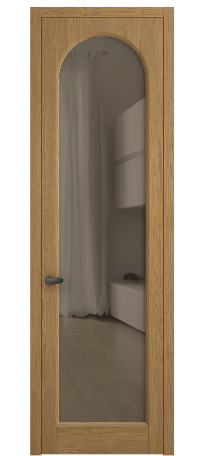 Межкомнатная дверь Палаццо 6804 Дуб солнечный матовый Прозрачное бронзовое стекло, триплекс Цена 7900 Br | Volhovec