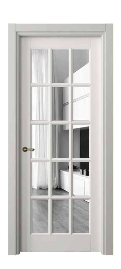 Межкомнатная дверь Toscana Grigliato 6311 Бук пудровый белый Двустороннее зеркало, триплекс Цена 4731 Br | Volhovec