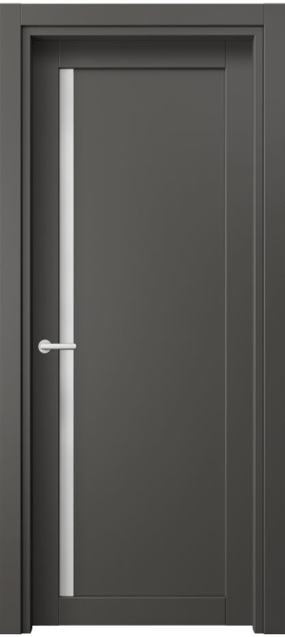 Межкомнатная дверь Нео 2110 ПЭТ графитовый Сатинированное стекло Цена 1430 Br | Volhovec