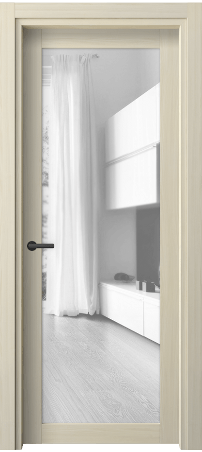 Межкомнатная дверь Нео 2102 Молочный ясень Прозрачное стекло, триплекс Цена 1830 Br | Volhovec