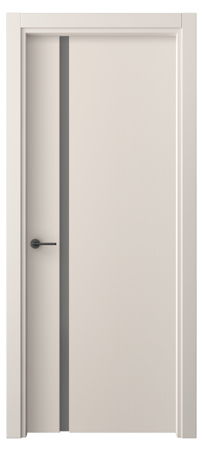 Межкомнатная дверь Freedom 4222 ПЭТ пудровый бежевый Сатинированное серое стекло, триплекс, 8 мм Цена 1500 Br | Volhovec